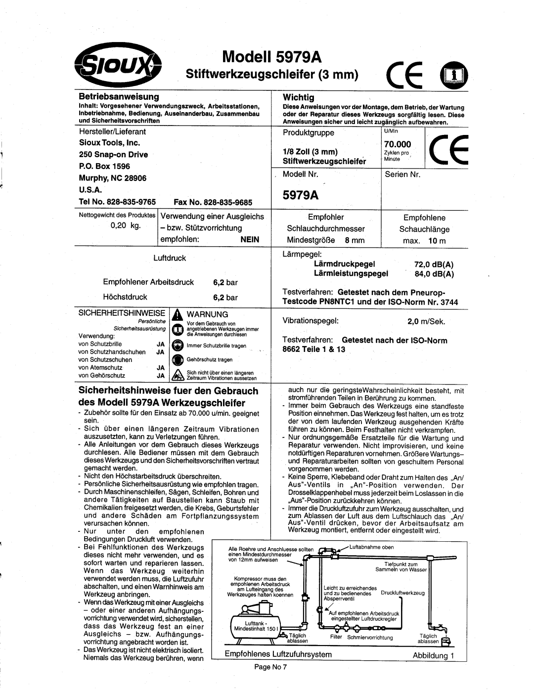 Sioux Tools 5979A manual 