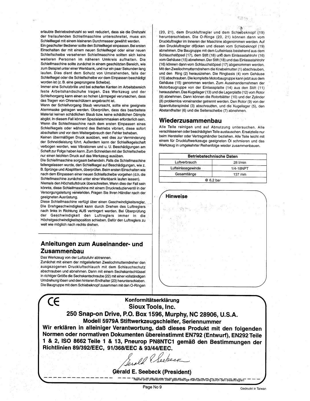 Sioux Tools 5979A manual 