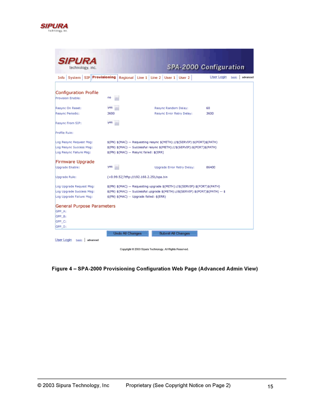 Sipura Technology SPA-2000 manual Sipura Technology, Inc Proprietary See Copyright Notice on 