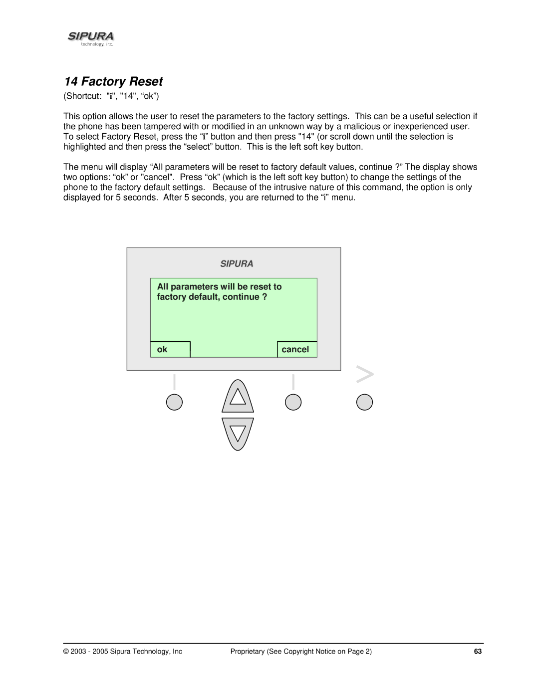 Sipura Technology SPA-841 manual Factory Reset, Sipura 