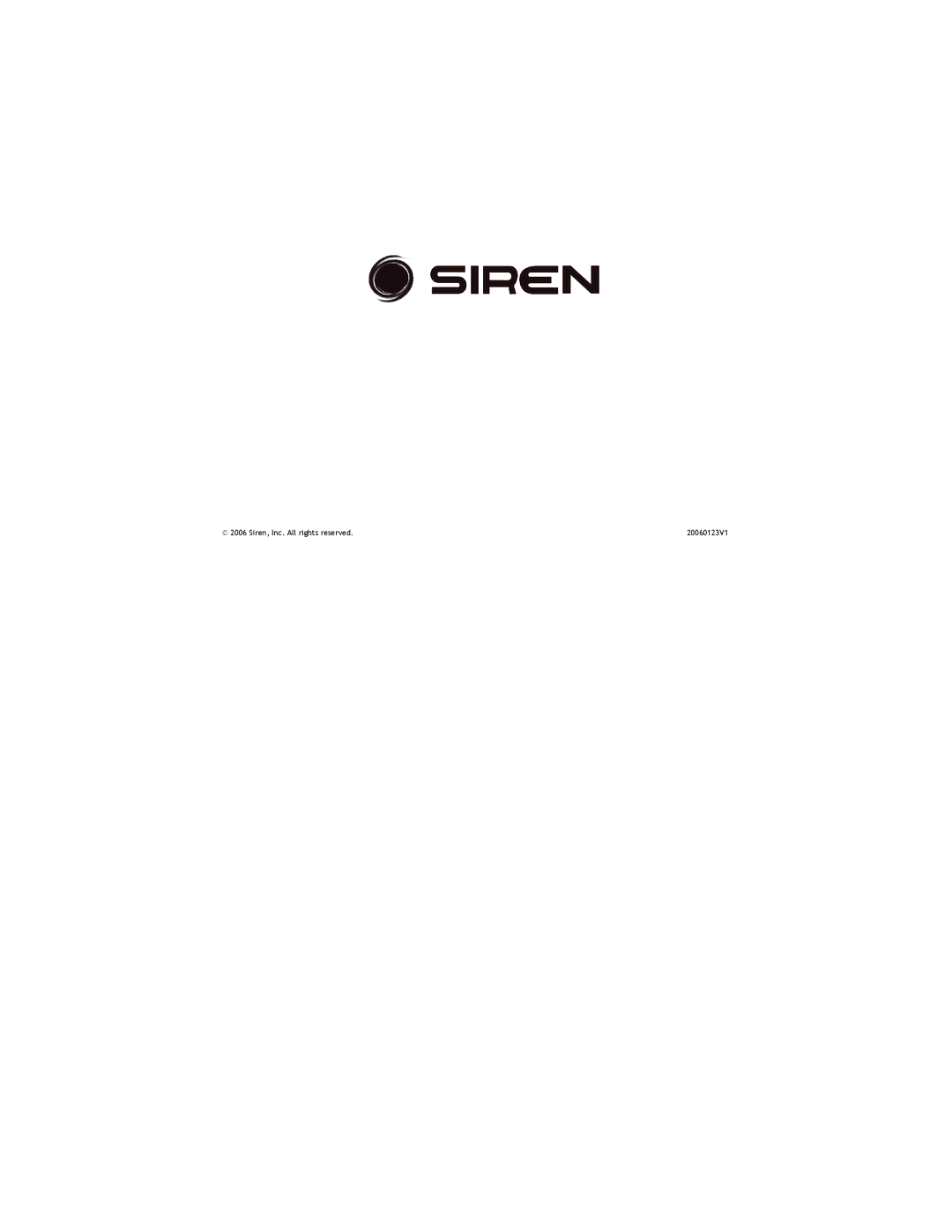 Siren Players Siren 1GB manual Siren, Inc. All rights reserved 