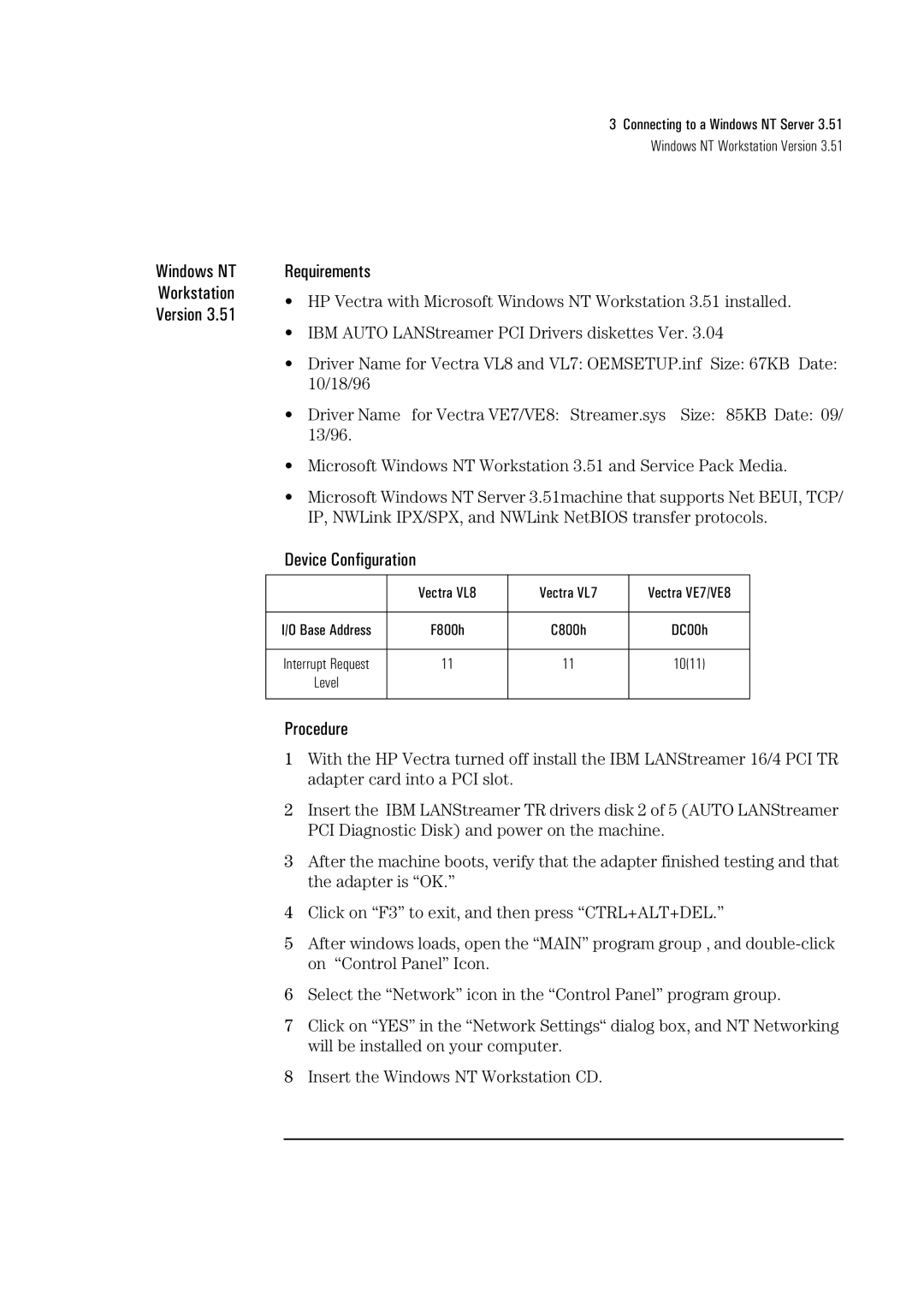 Sirius Satellite Radio 04H8095 manual Windows NT Workstation Version Requirements 