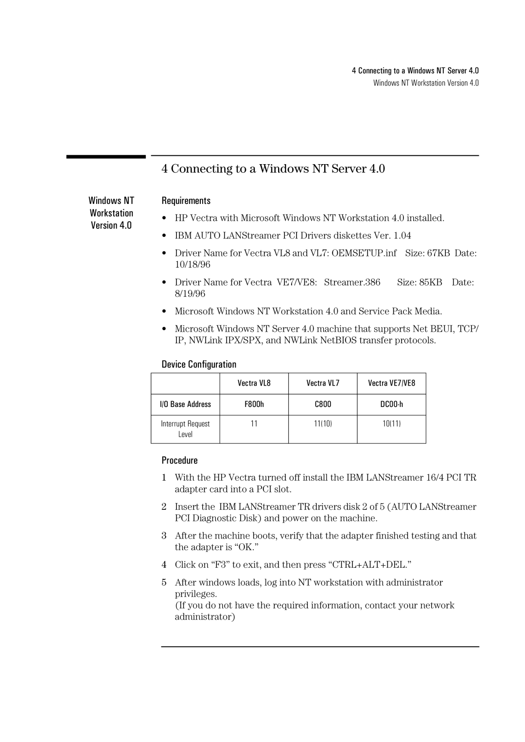 Sirius Satellite Radio 04H8095 manual Connecting to a Windows NT Server 