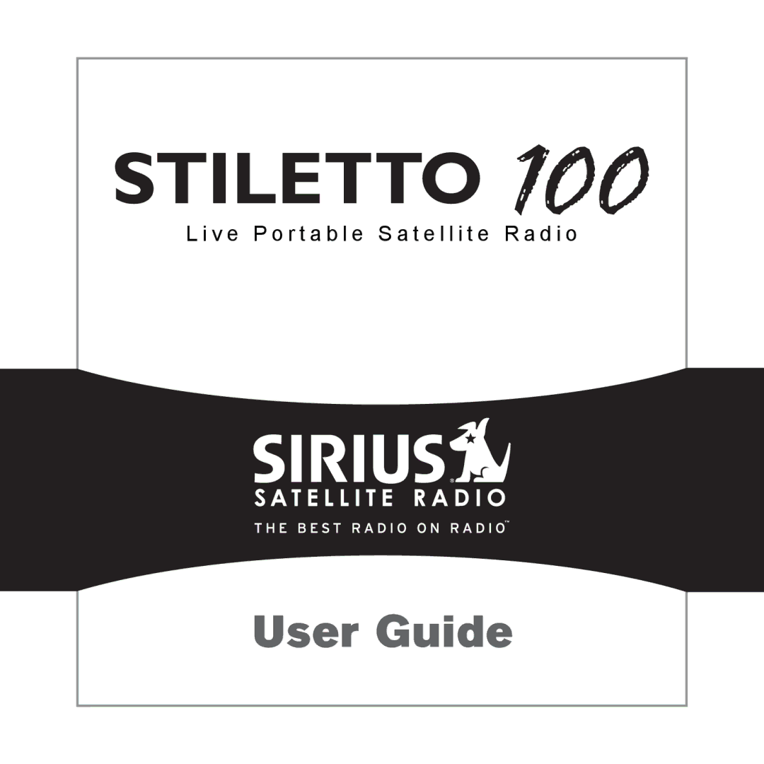 Sirius Satellite Radio 100 manual User Guide 