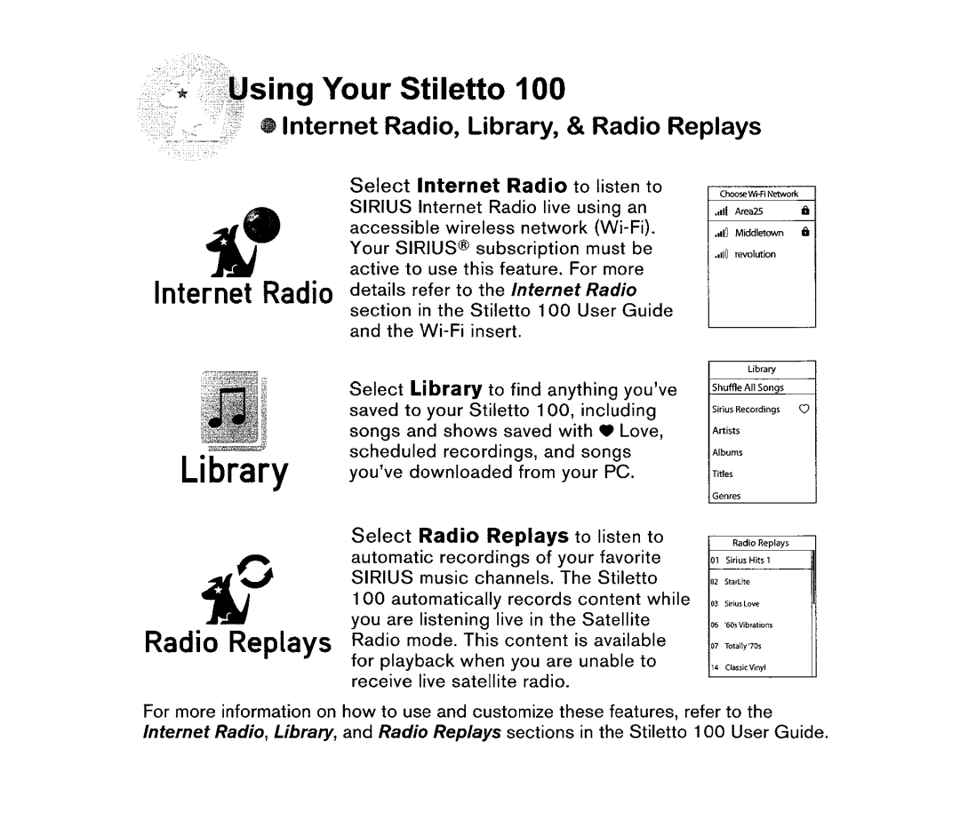 Sirius Satellite Radio 100 manual 