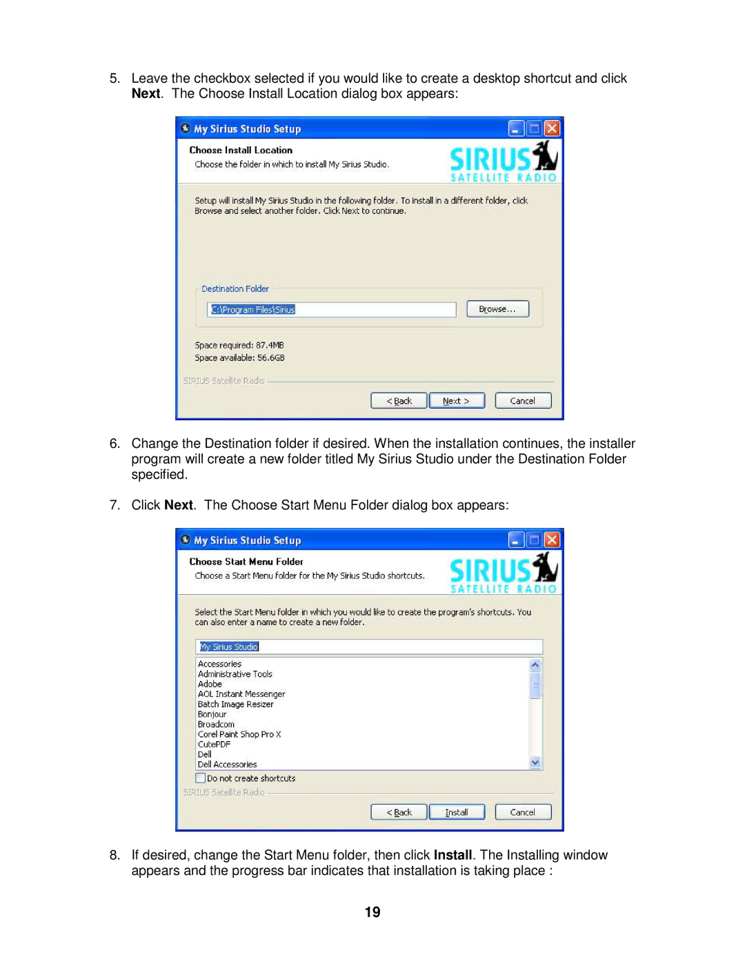 Sirius Satellite Radio 100 manual 