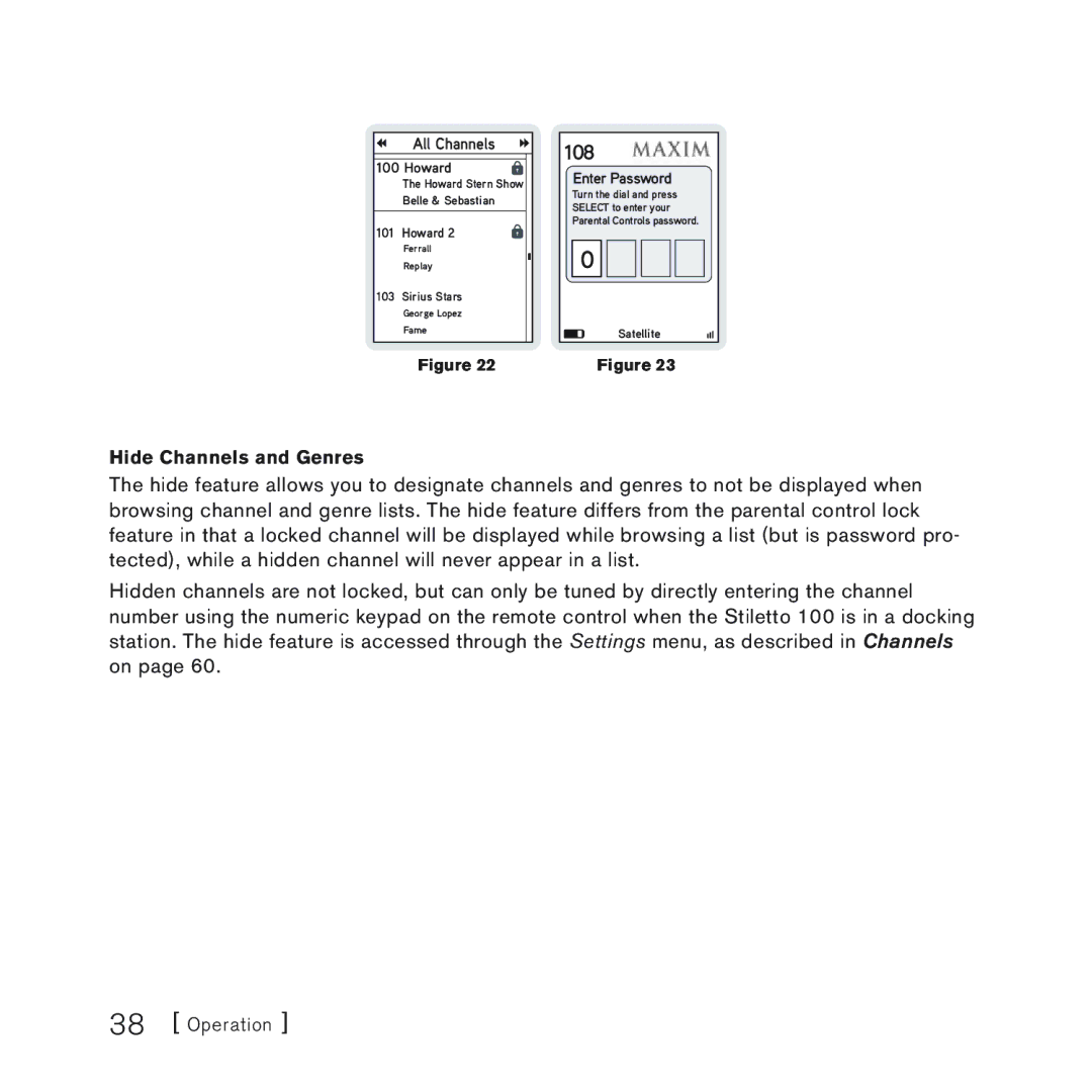 Sirius Satellite Radio 100 manual 108 