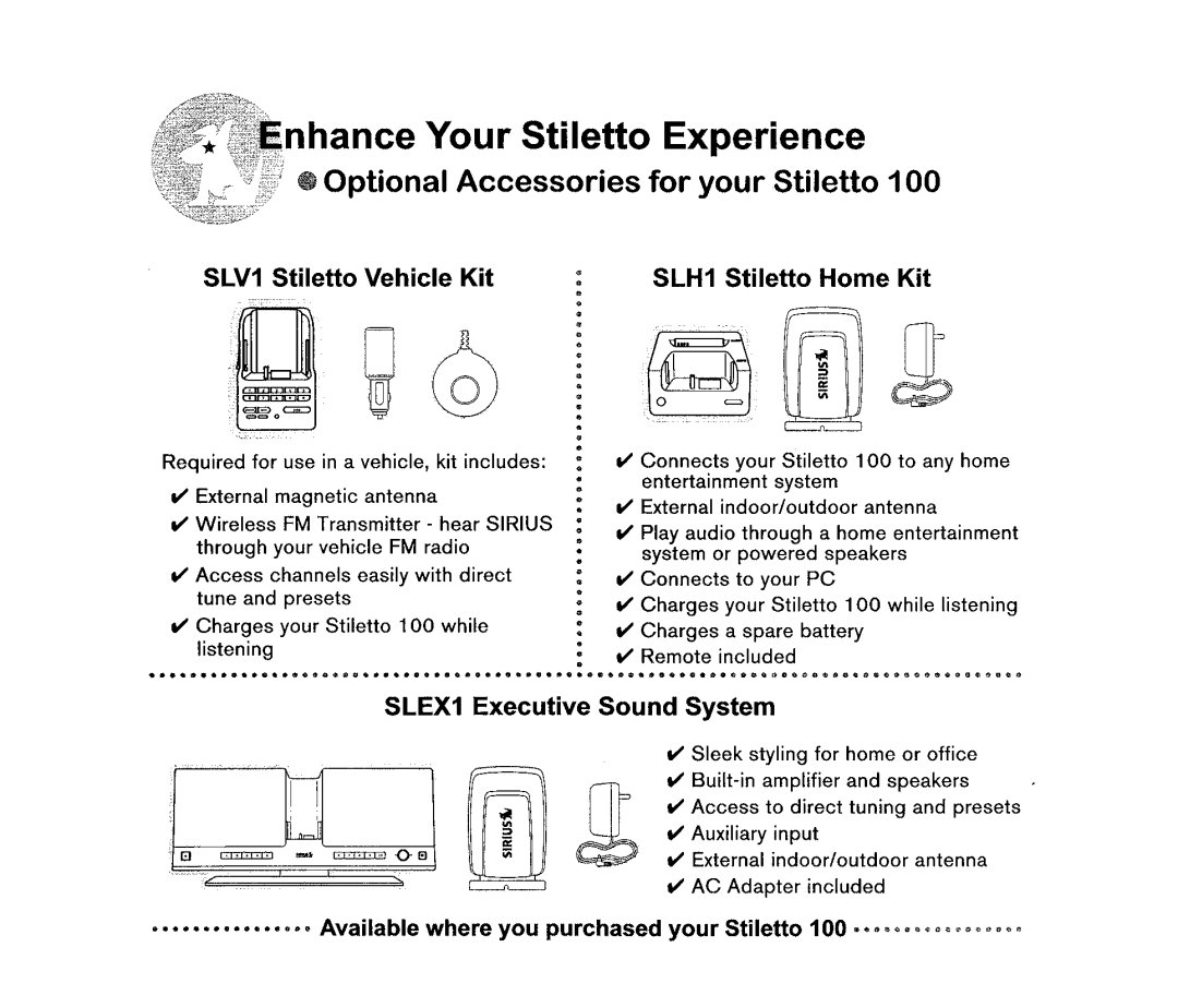 Sirius Satellite Radio 100 manual 