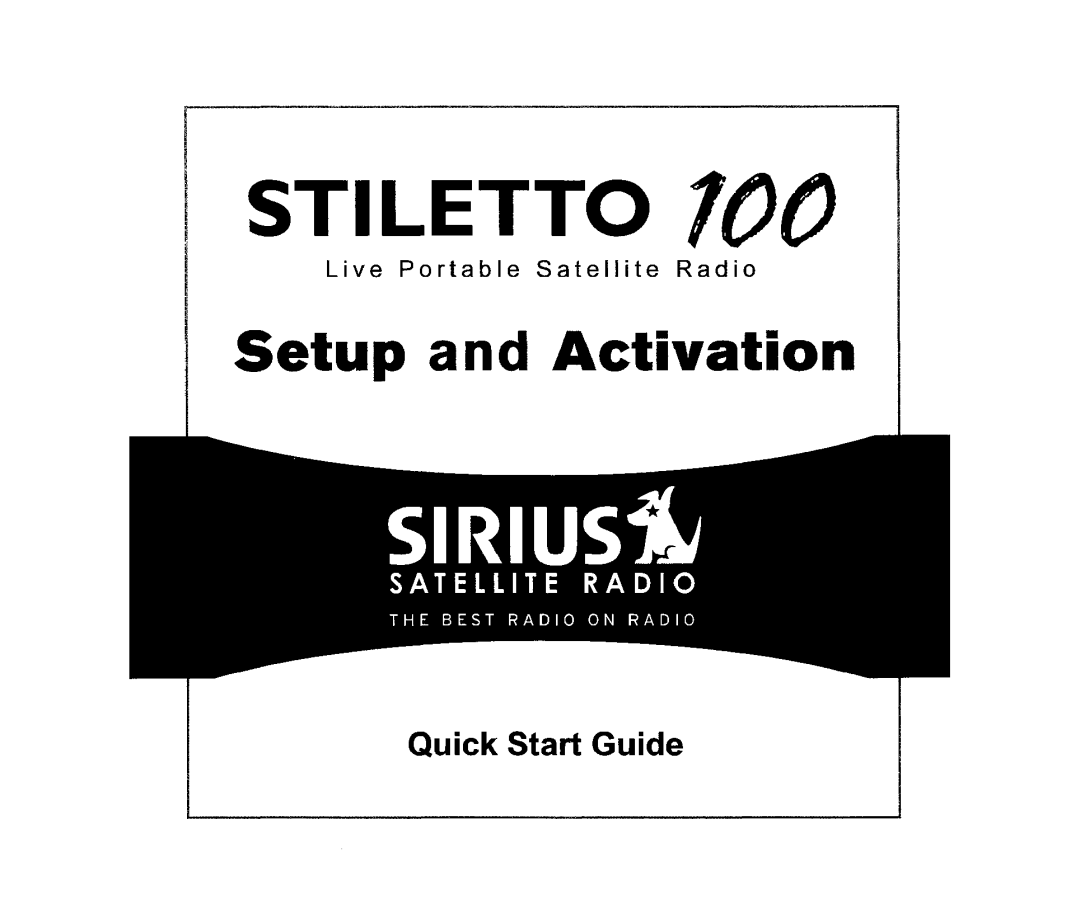 Sirius Satellite Radio 100 manual 