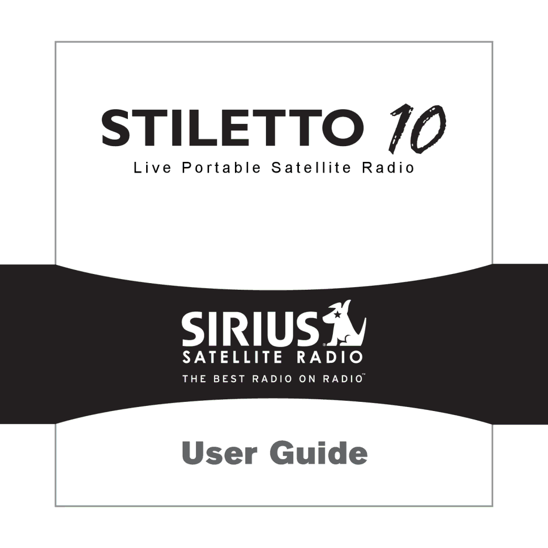 Sirius Satellite Radio 100306B manual User Guide 