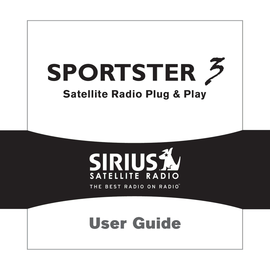 Sirius Satellite Radio 3 manual User Guide 