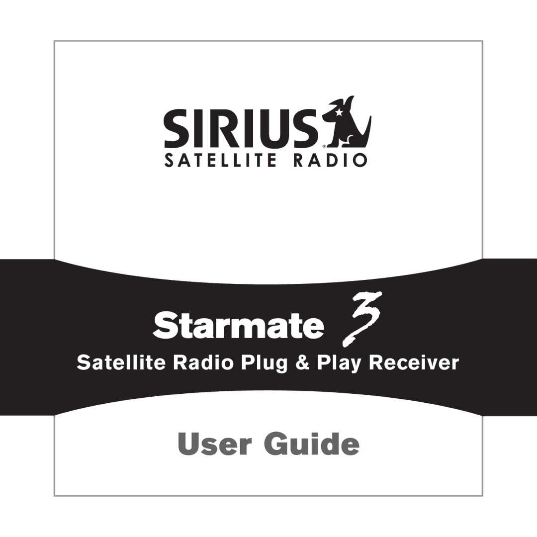 Sirius Satellite Radio 3 manual User Guide 