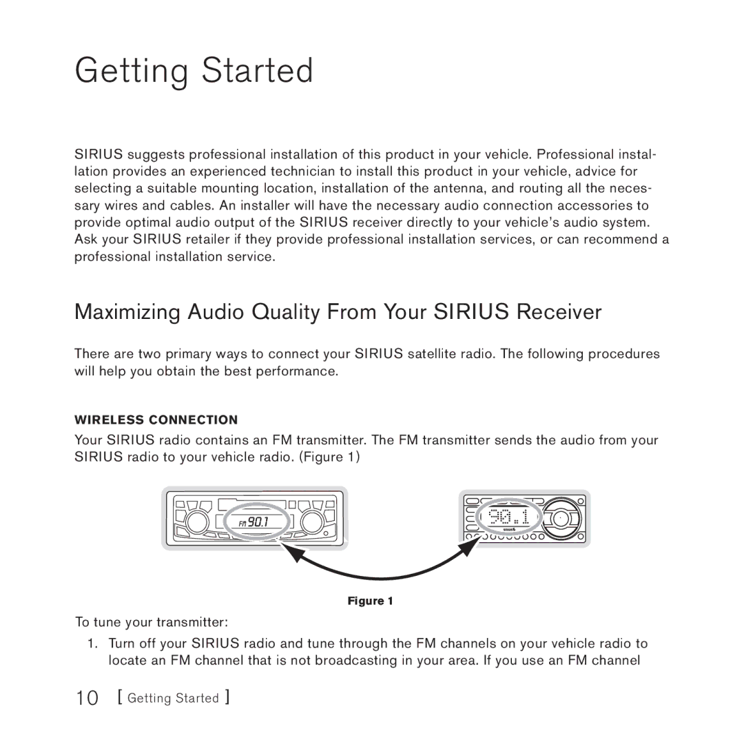 Sirius Satellite Radio 3 manual Getting Started, Maximizing Audio Quality From Your Sirius Receiver 