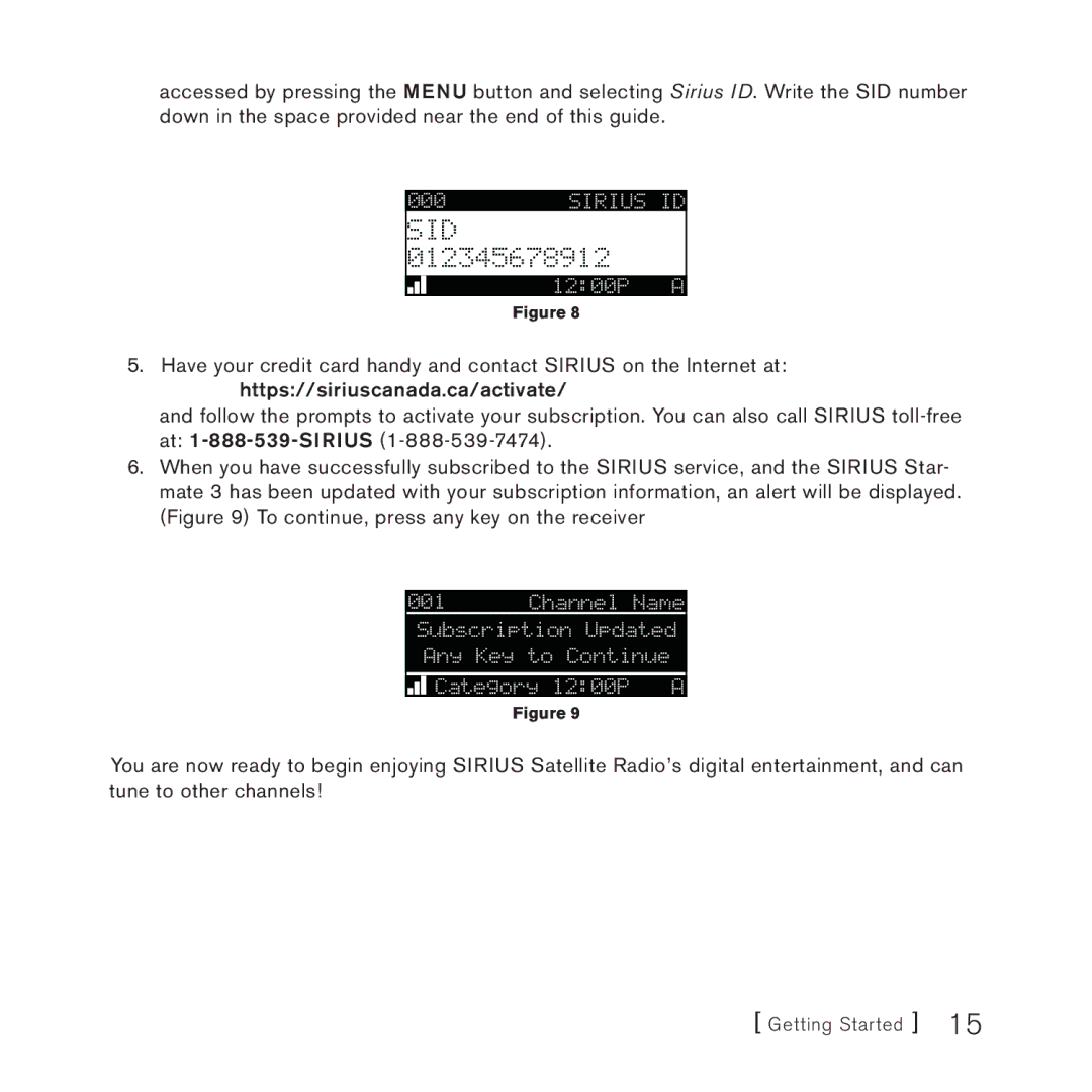 Sirius Satellite Radio 3 manual Sid 