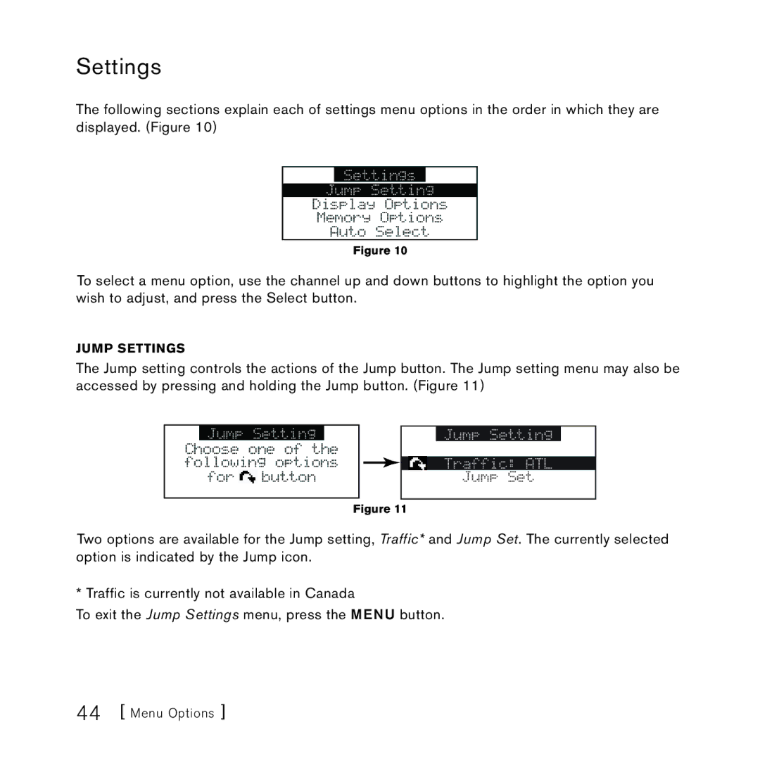 Sirius Satellite Radio 3 manual Settings 