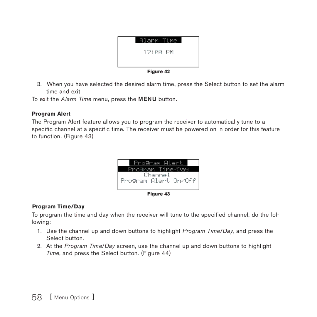 Sirius Satellite Radio 3 manual Program Alert 