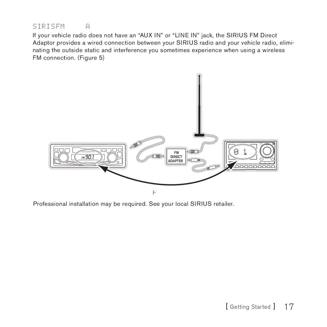 Sirius Satellite Radio 3 manual 90.1, Sirius FM Direct Adapter 