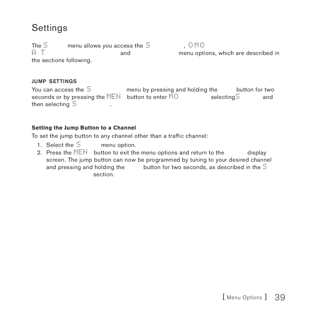Sirius Satellite Radio 3 manual Jump Settings, Setting the Jump Button to a Channel 