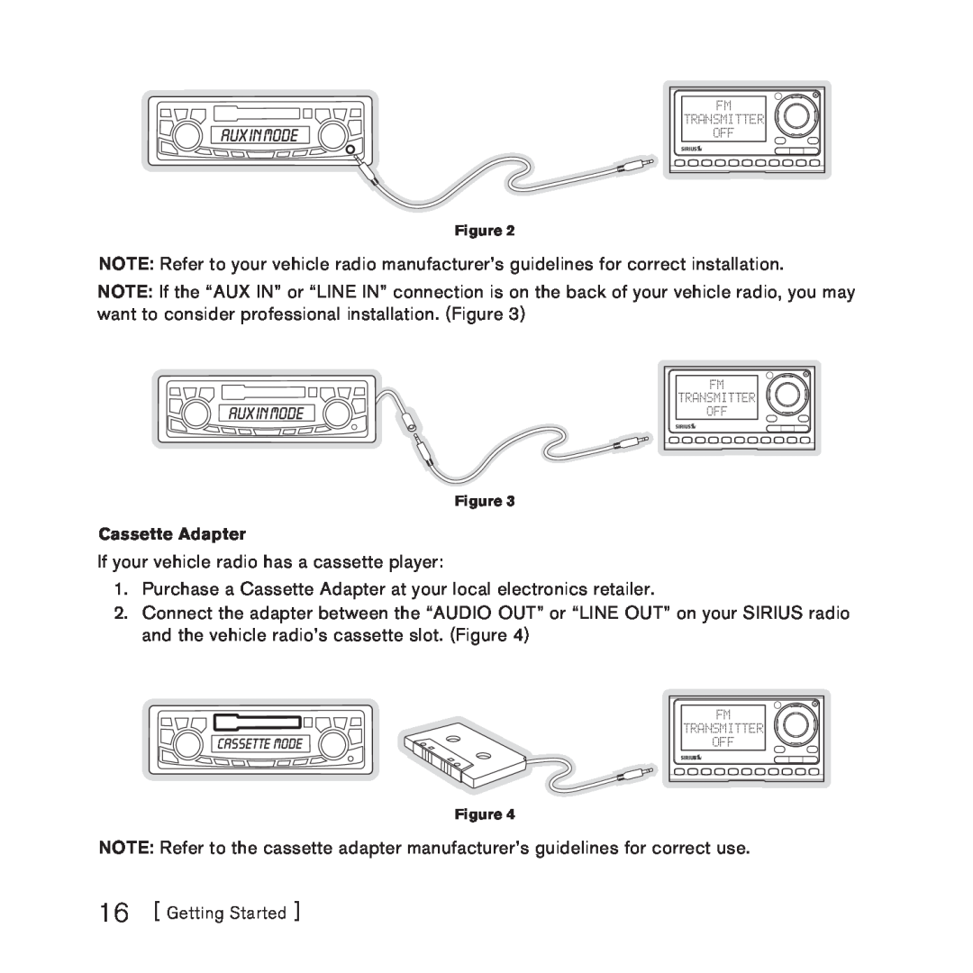 Sirius Satellite Radio 3 manual If your vehicle radio has a cassette player 
