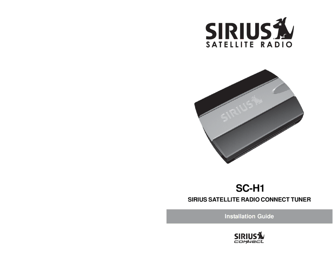 Sirius Satellite Radio SC-H1, 3SIR-ALP10T manual 