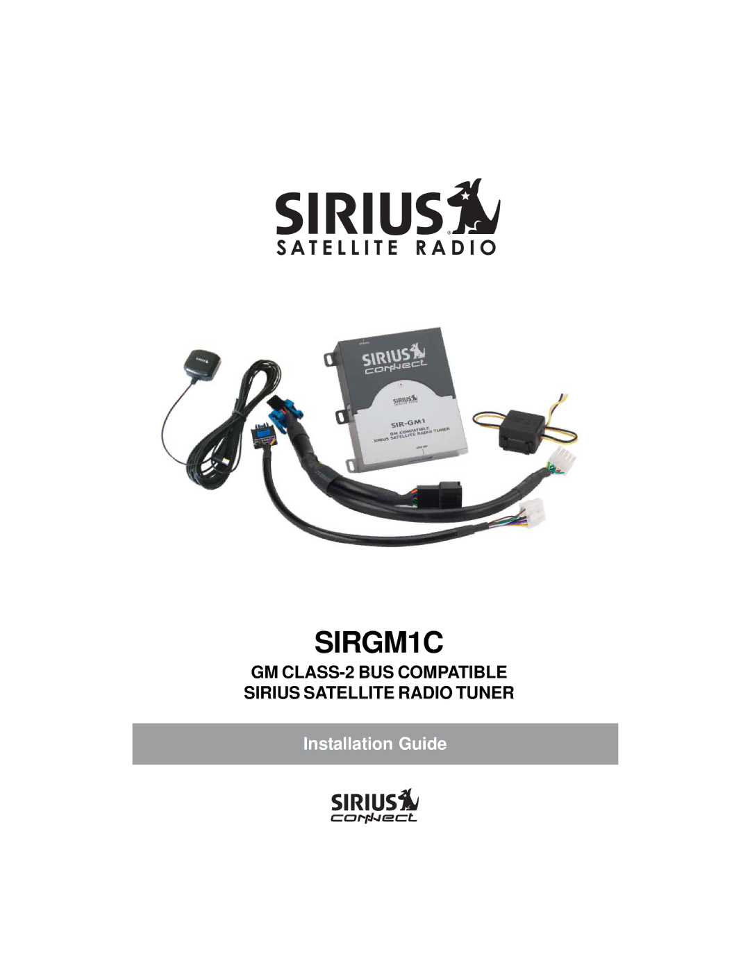 Sirius Satellite Radio 3SIR-GM1 manual SIRGM1C 