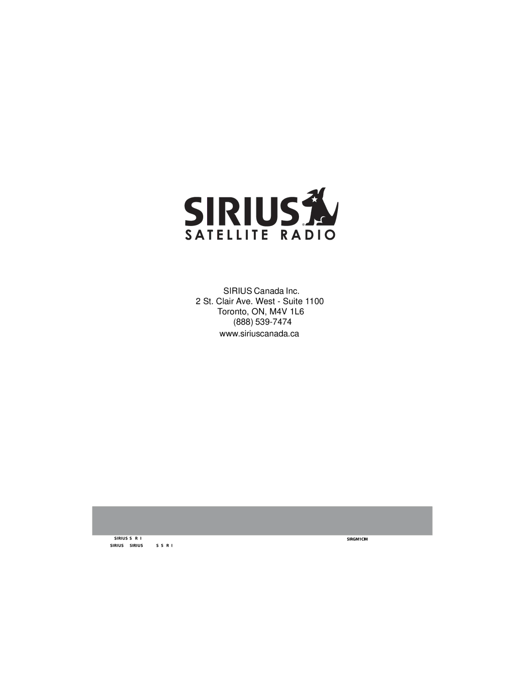 Sirius Satellite Radio 3SIR-GM1 manual 