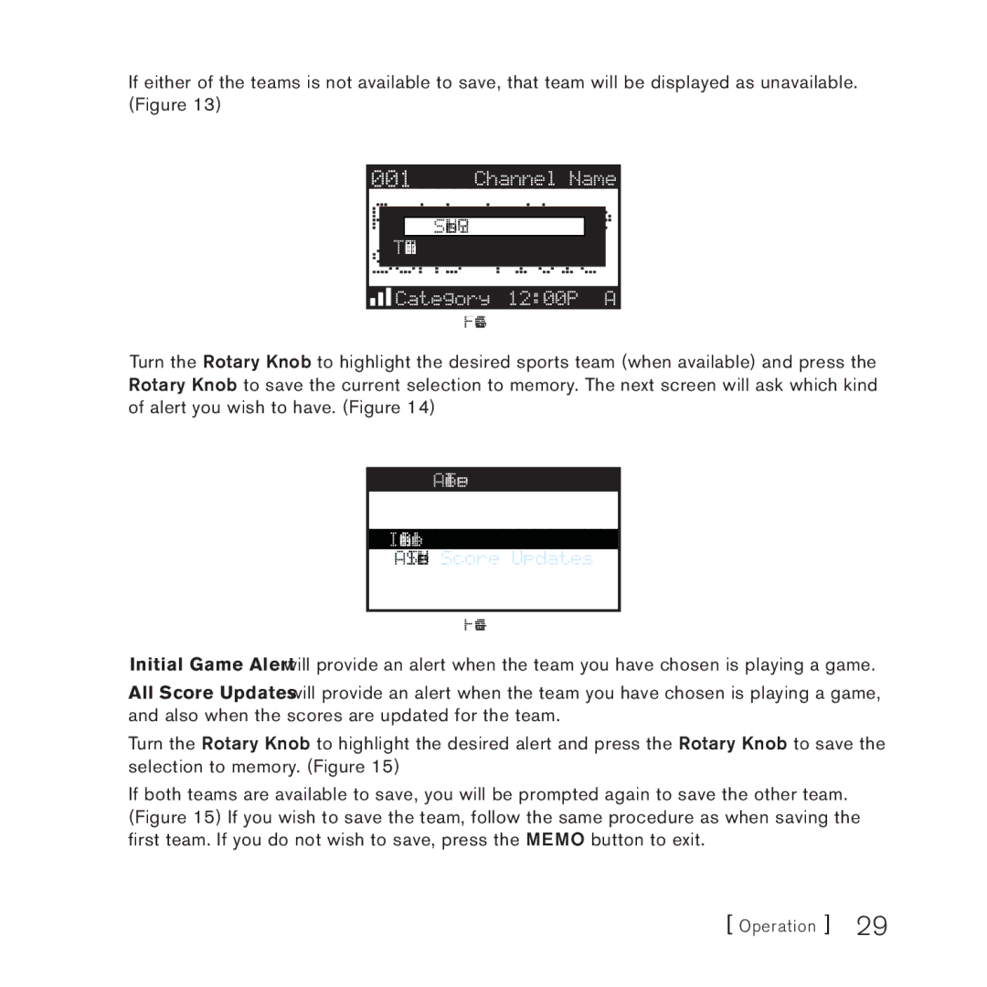 Sirius Satellite Radio 4 manual Team2 Unavailable 