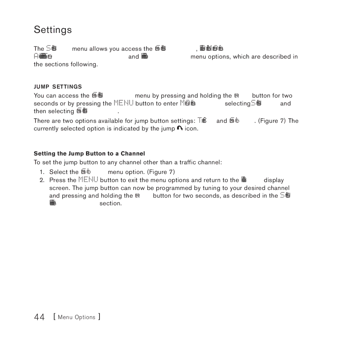 Sirius Satellite Radio 4 manual Settings 