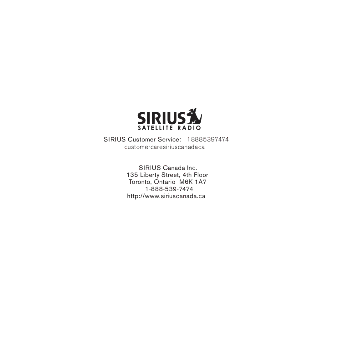 Sirius Satellite Radio 4 manual 