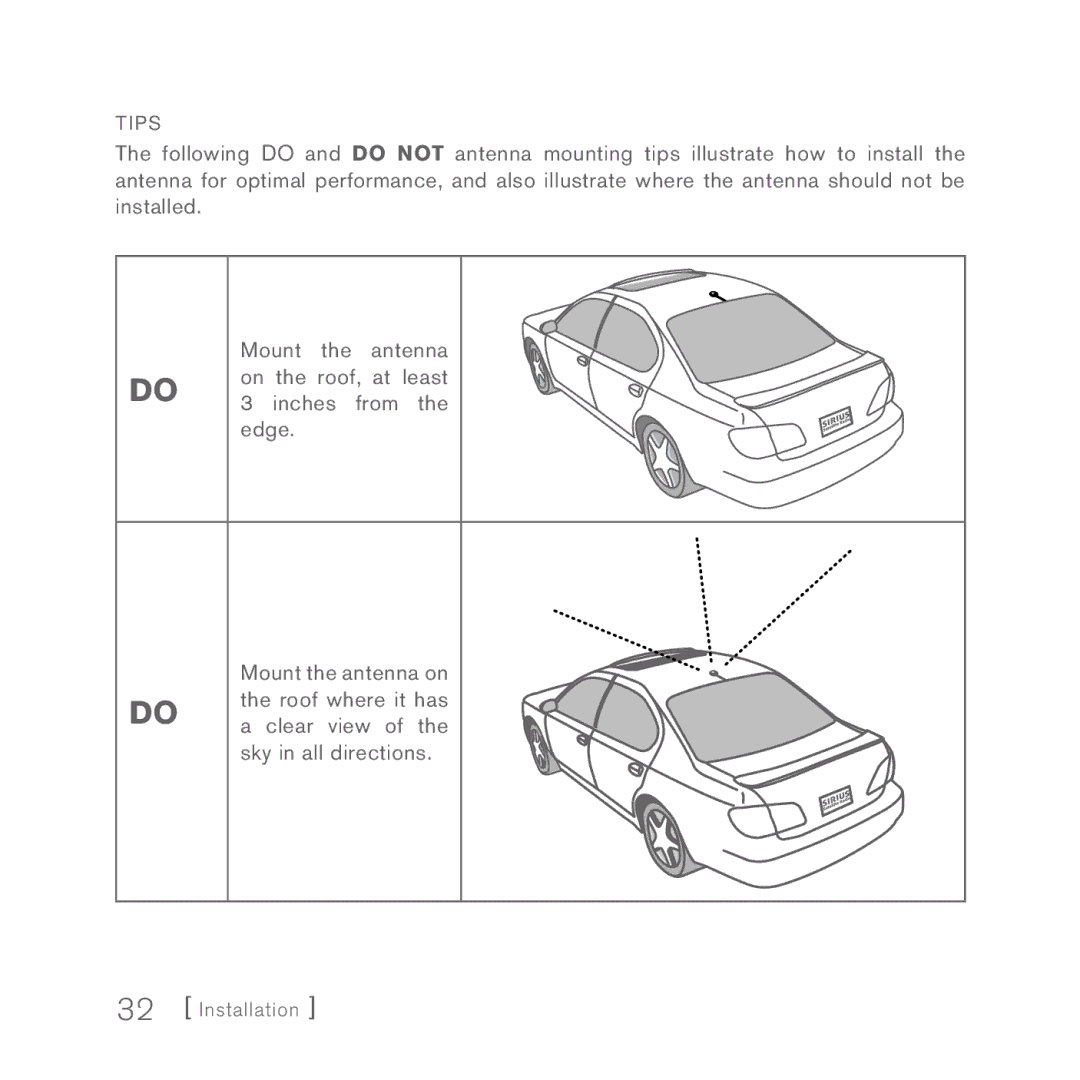 Sirius Satellite Radio 5 manual Tips 