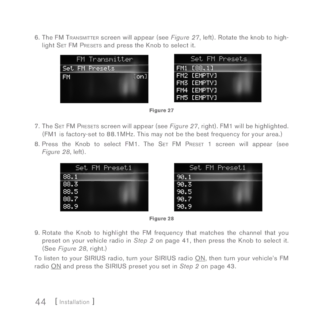 Sirius Satellite Radio 5 manual Installation 