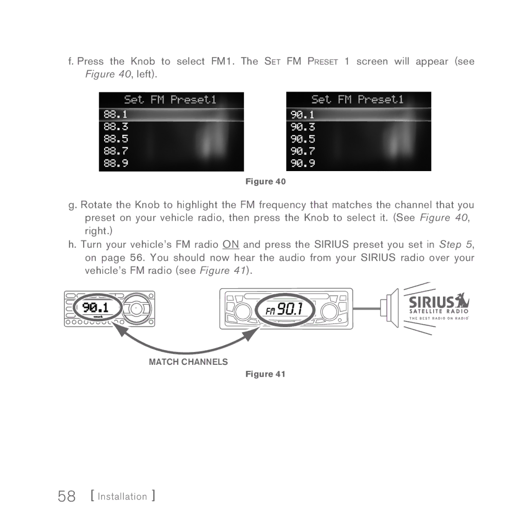 Sirius Satellite Radio 5 manual Match Channels 