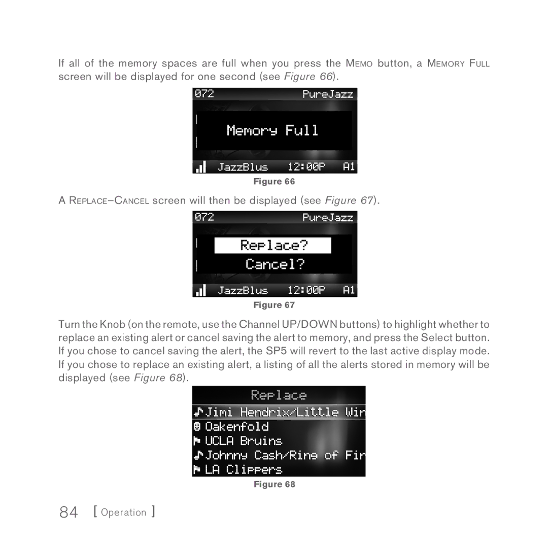 Sirius Satellite Radio 5 manual Operation 