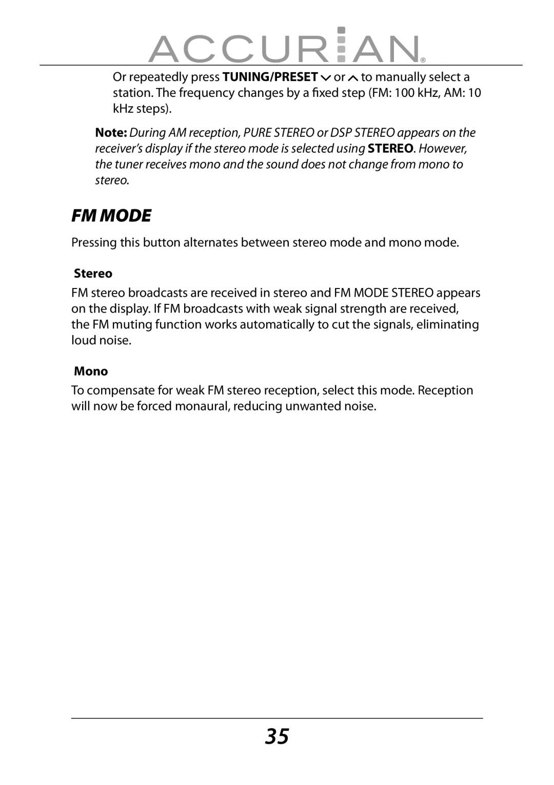 Sirius Satellite Radio 6.1ch Sirius-Ready A/V Surround Receiver manual Stereo, Mono 