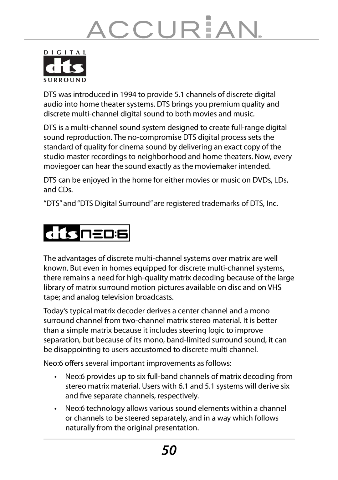 Sirius Satellite Radio 6.1ch Sirius-Ready A/V Surround Receiver manual 