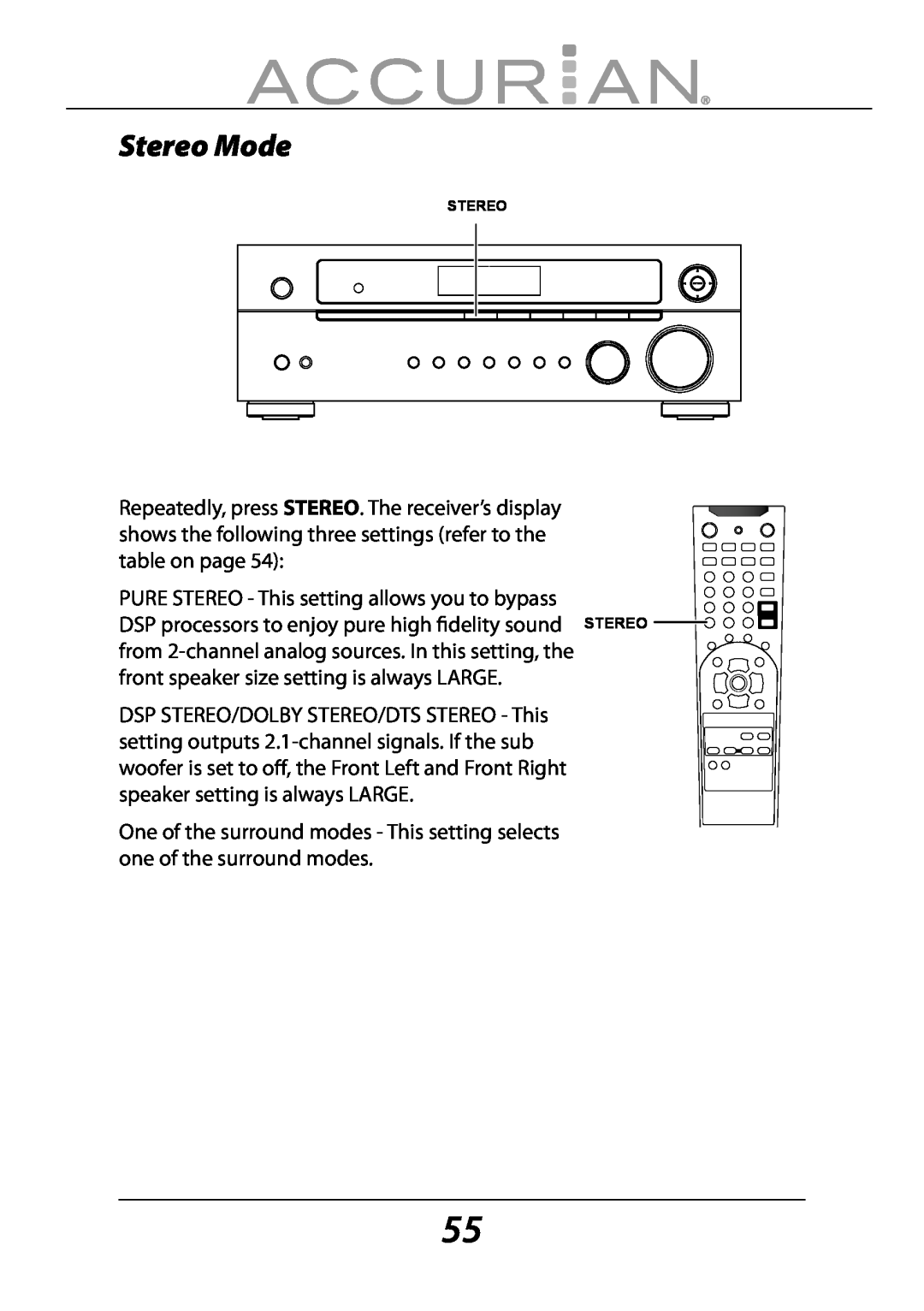 Sirius Satellite Radio 6.1ch Sirius-Ready A/V Surround Receiver manual Stereo Mode 