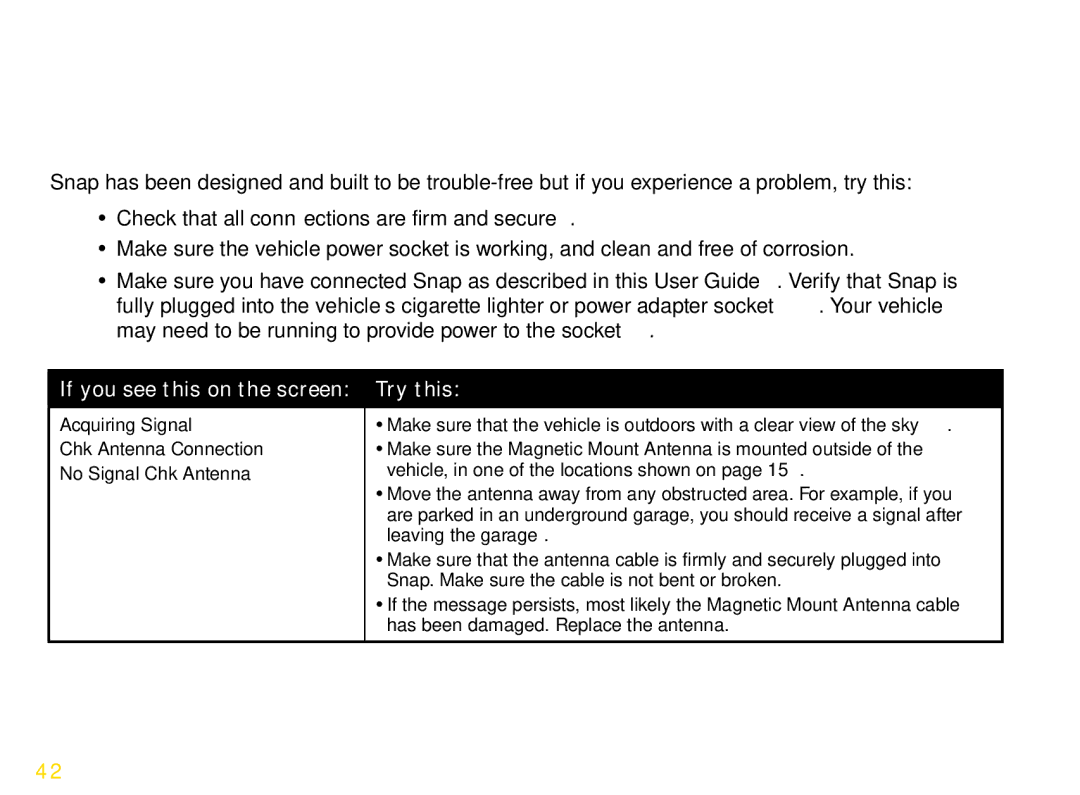 Sirius Satellite Radio 8840 manual Troubleshooting, If you see this on the screen Try this 