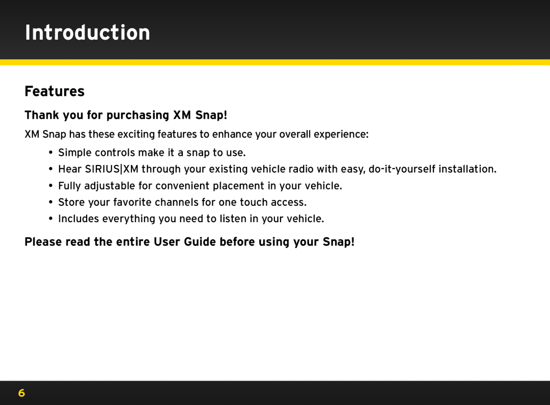 Sirius Satellite Radio 8840 manual Introduction, Features 