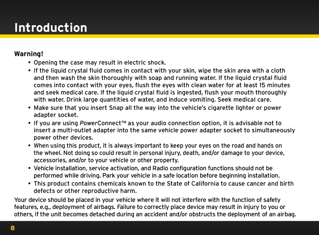 Sirius Satellite Radio 8840 manual Introduction 