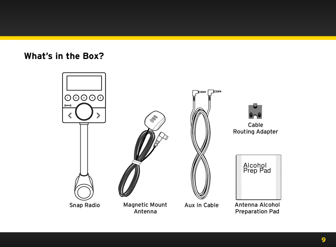 Sirius Satellite Radio 8840 manual What’s in the Box? 