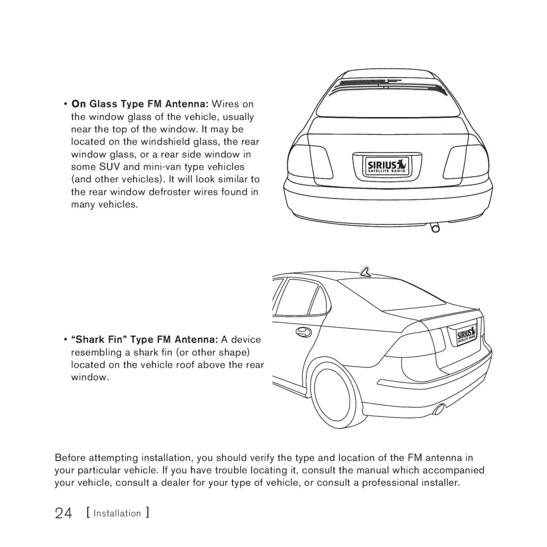 Sirius Satellite Radio AM/FM SV3 manual 