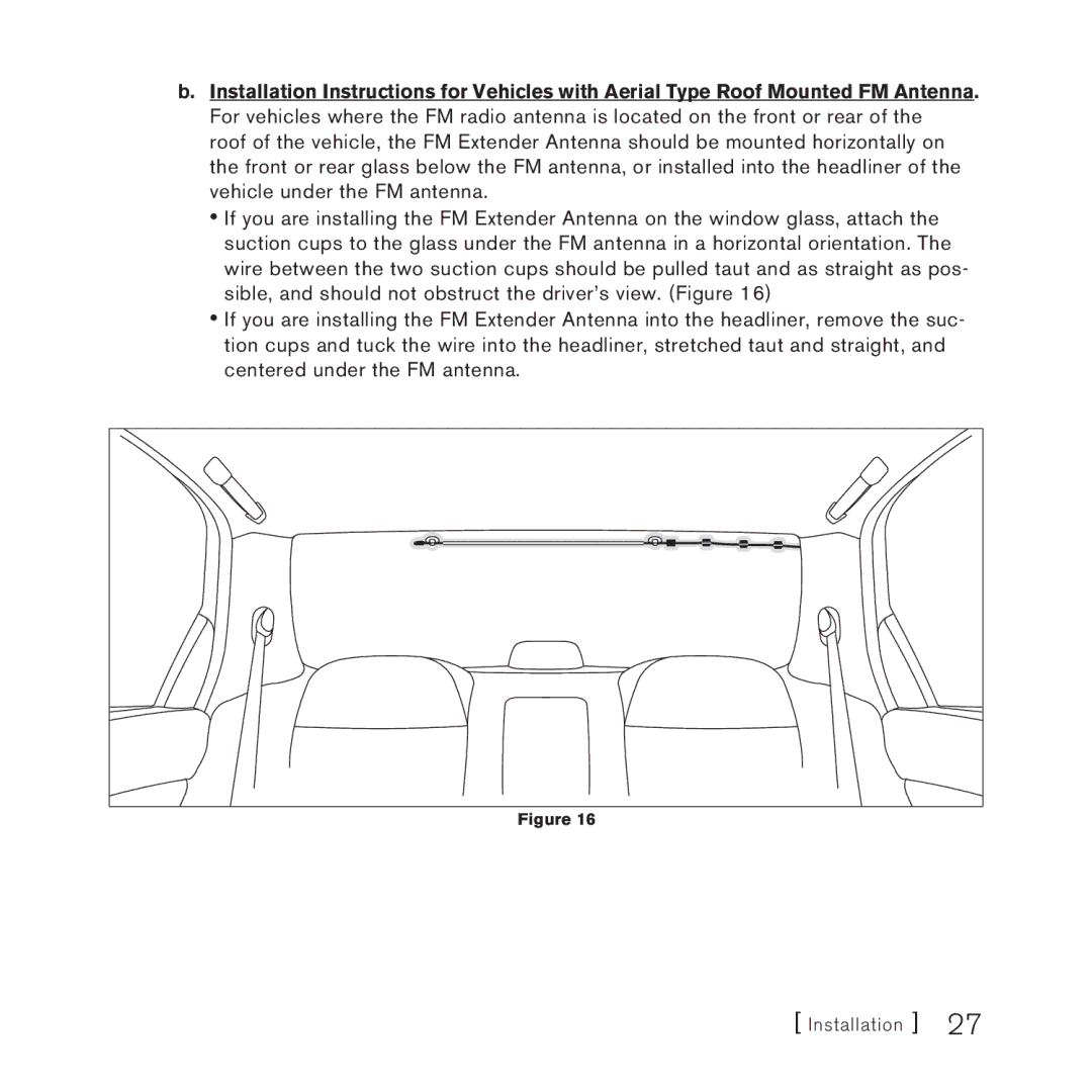 Sirius Satellite Radio AM/FM SV3 manual Installation 