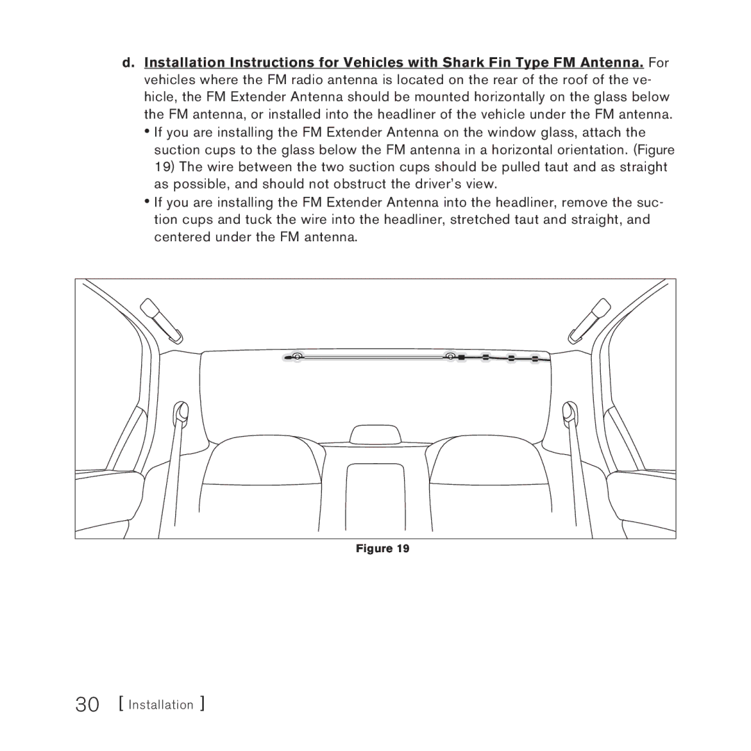 Sirius Satellite Radio AM/FM SV3 manual Installation 