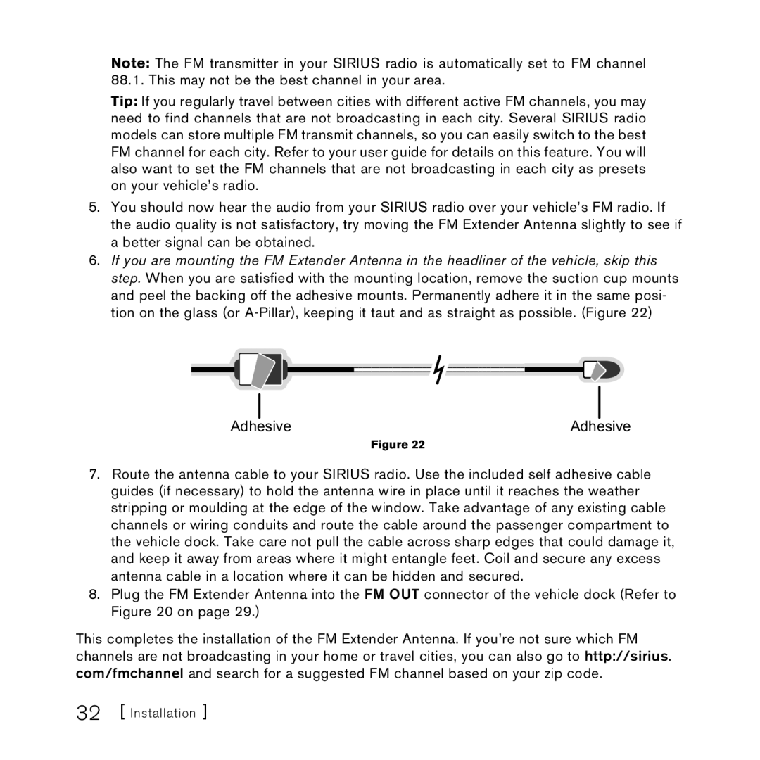 Sirius Satellite Radio AM/FM SV3 manual 