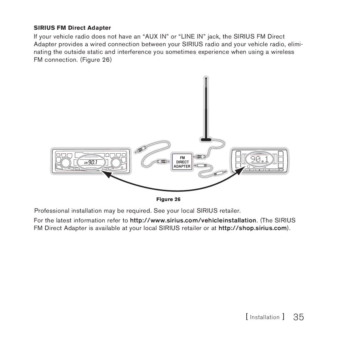 Sirius Satellite Radio AM/FM SV3 manual 90.1 