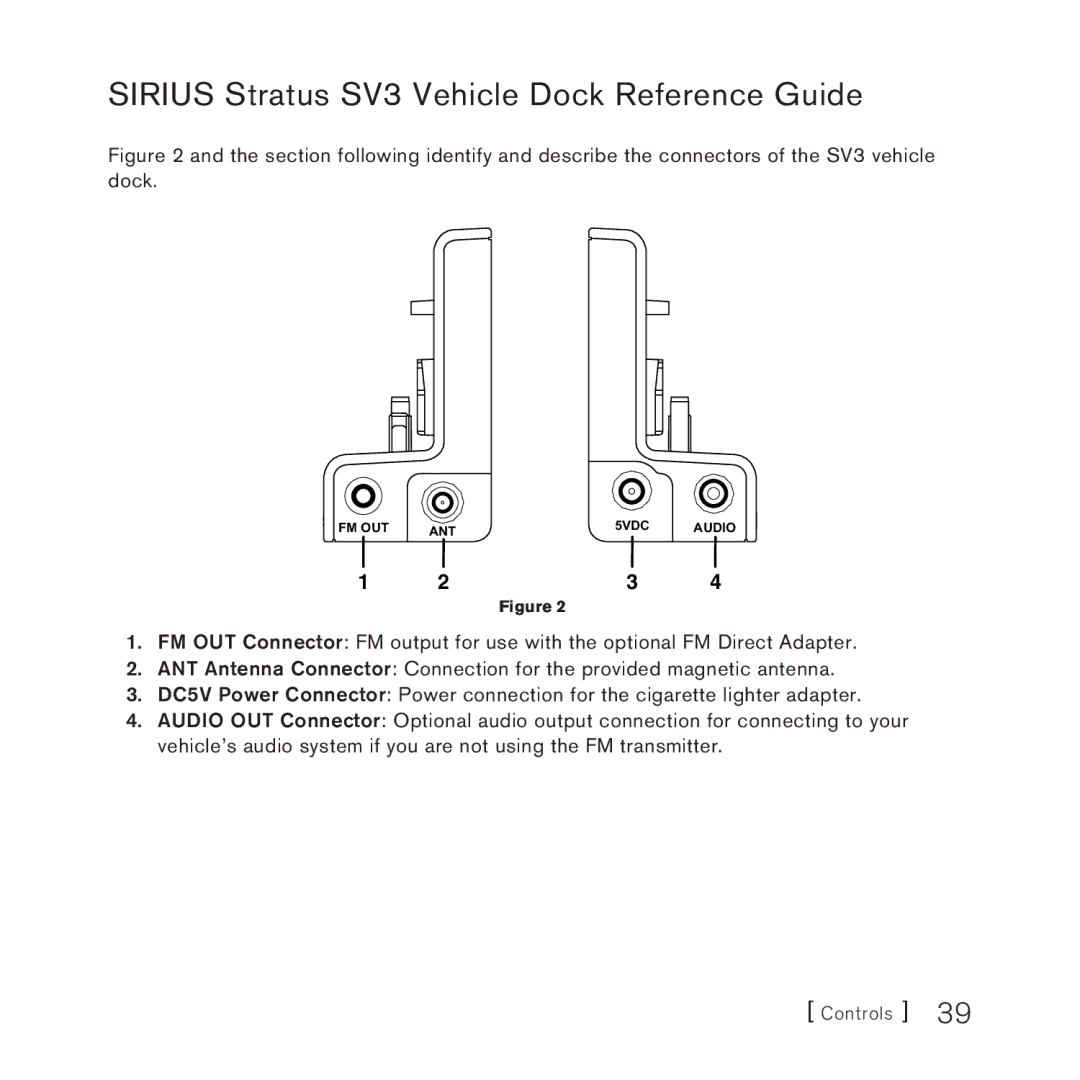 Sirius Satellite Radio AM/FM SV3 manual Sirius Stratus SV3 Vehicle Dock Reference Guide 