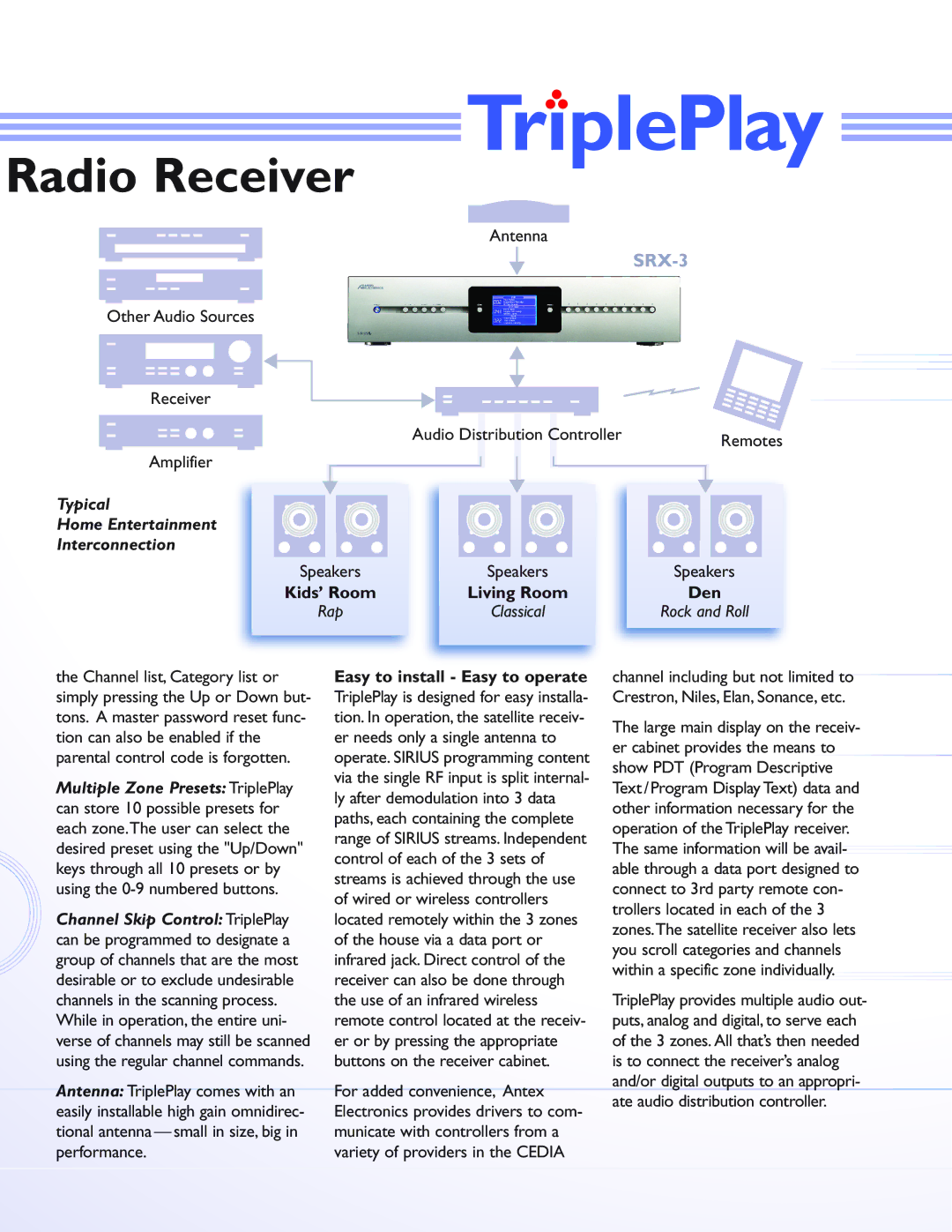 Sirius Satellite Radio audio satellite receiver manual Radio Receiver, Typical Home Entertainment Interconnection 