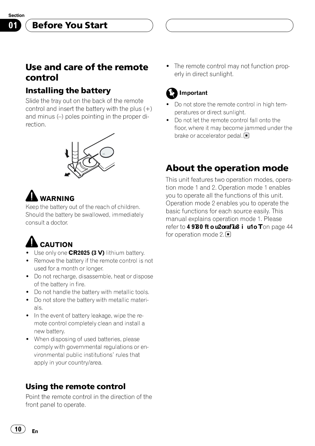 Sirius Satellite Radio DEH-P6700MP operation manual 