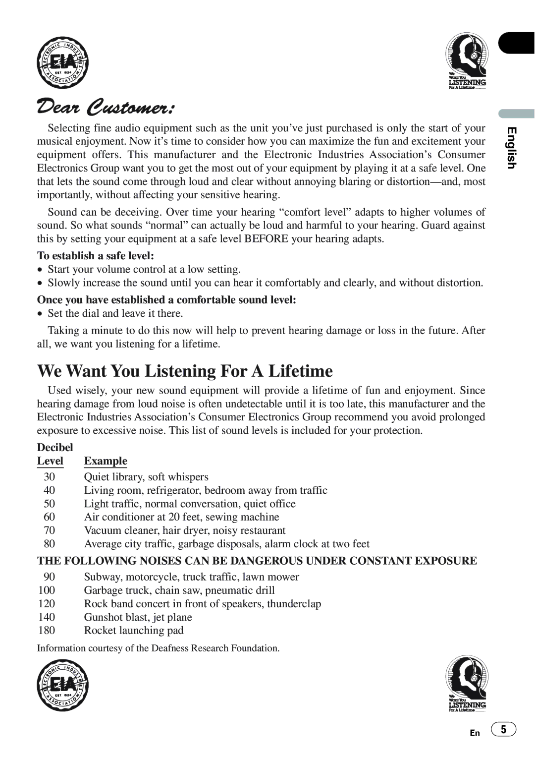 Sirius Satellite Radio DEH-P6700MP operation manual We Want You Listening For a Lifetime 