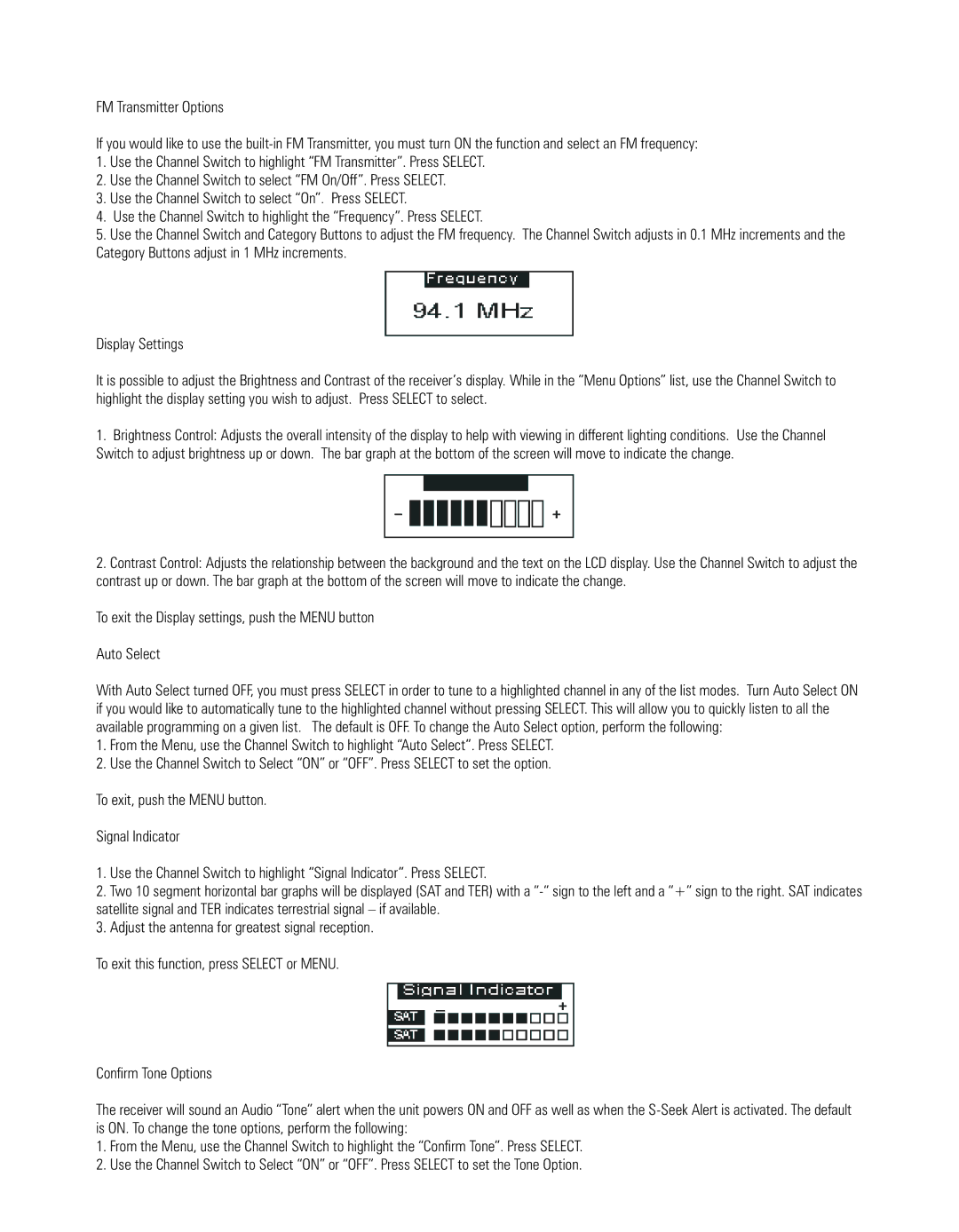 Sirius Satellite Radio EQ-SIRANT, EQ-SIRCBL, EQ-SIRRCV owner manual 